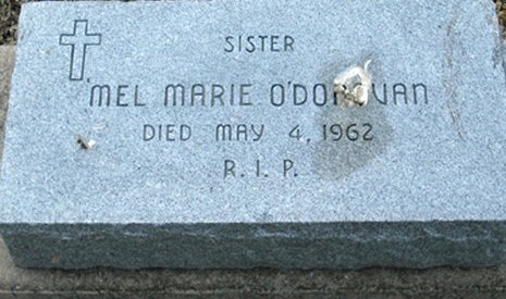 Sister Mel Marie O'Donovan gravestone